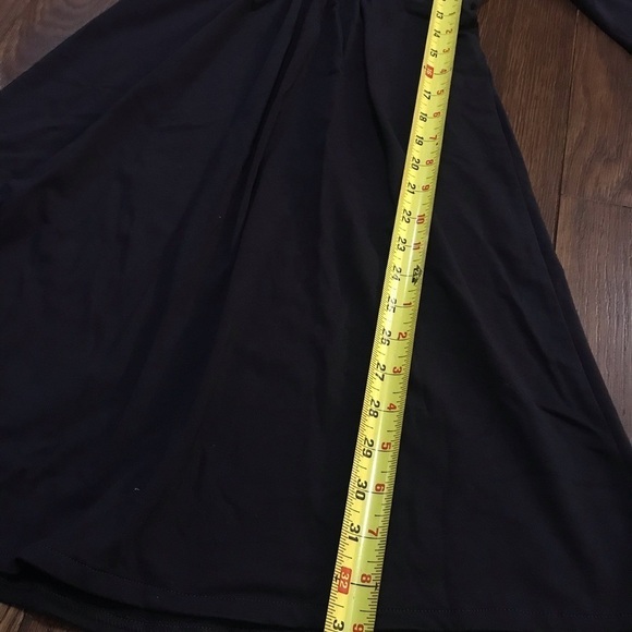 Susana Monaco 3/4 Sleeve Little Black Dress women's Size Small. Plunging v-neck - Picture 6 of 6